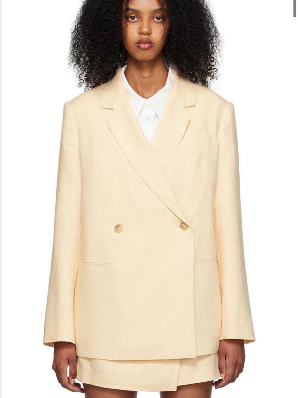 Anine Bing NWT Women's Blazer in Yellow Linen